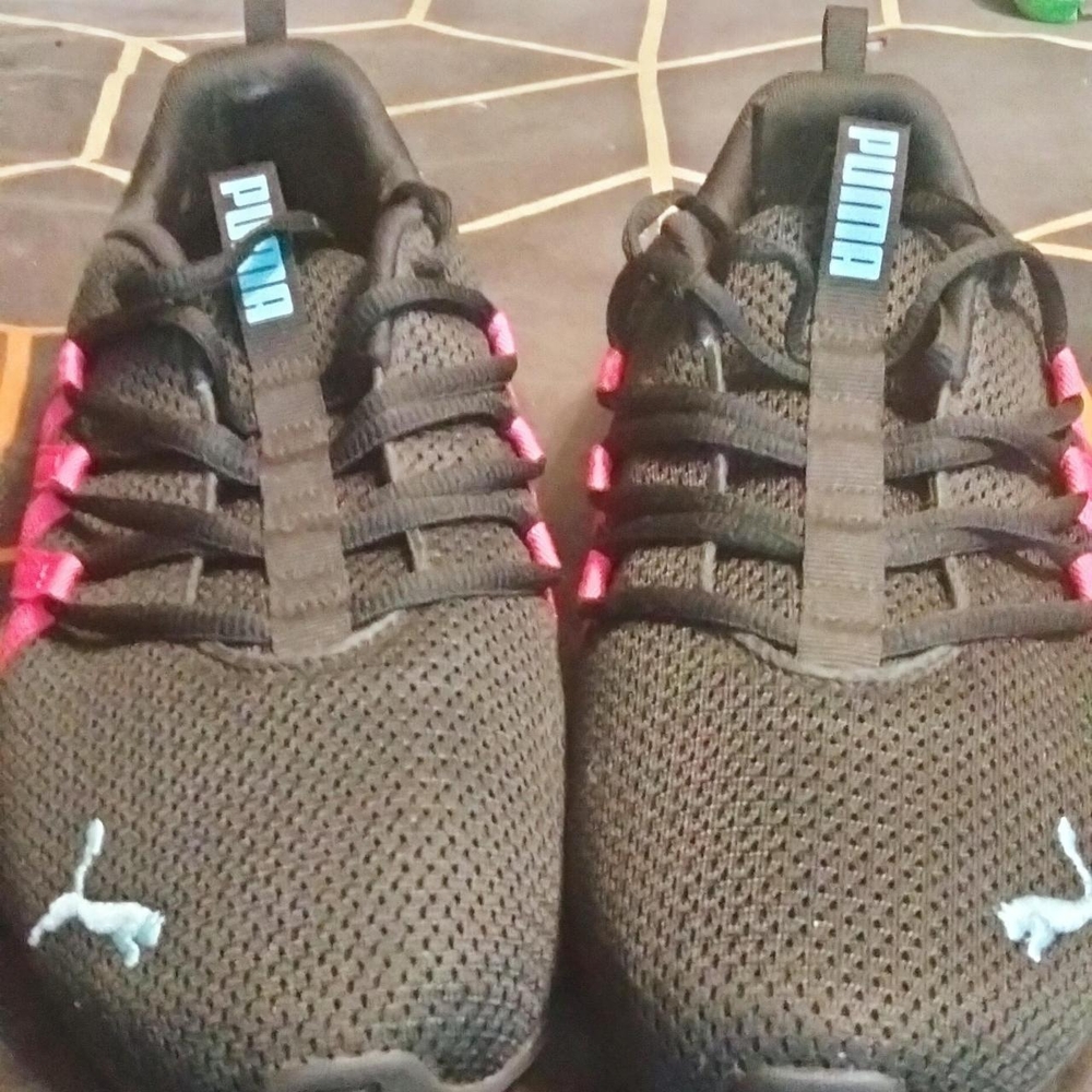 Puma Kids Black and Pink Sneakers